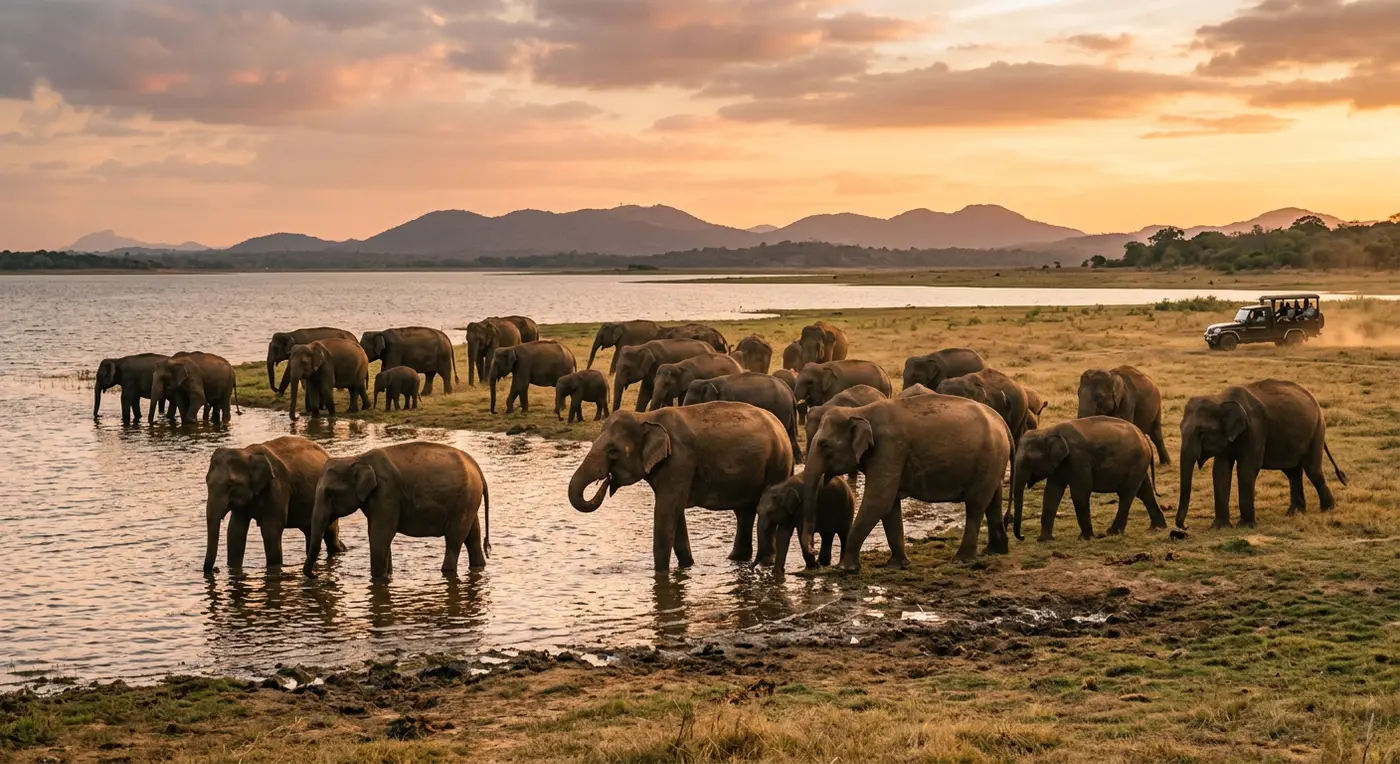 Elephants at Minneriya